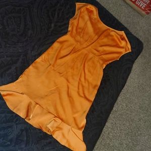 Burnt orange silk dress